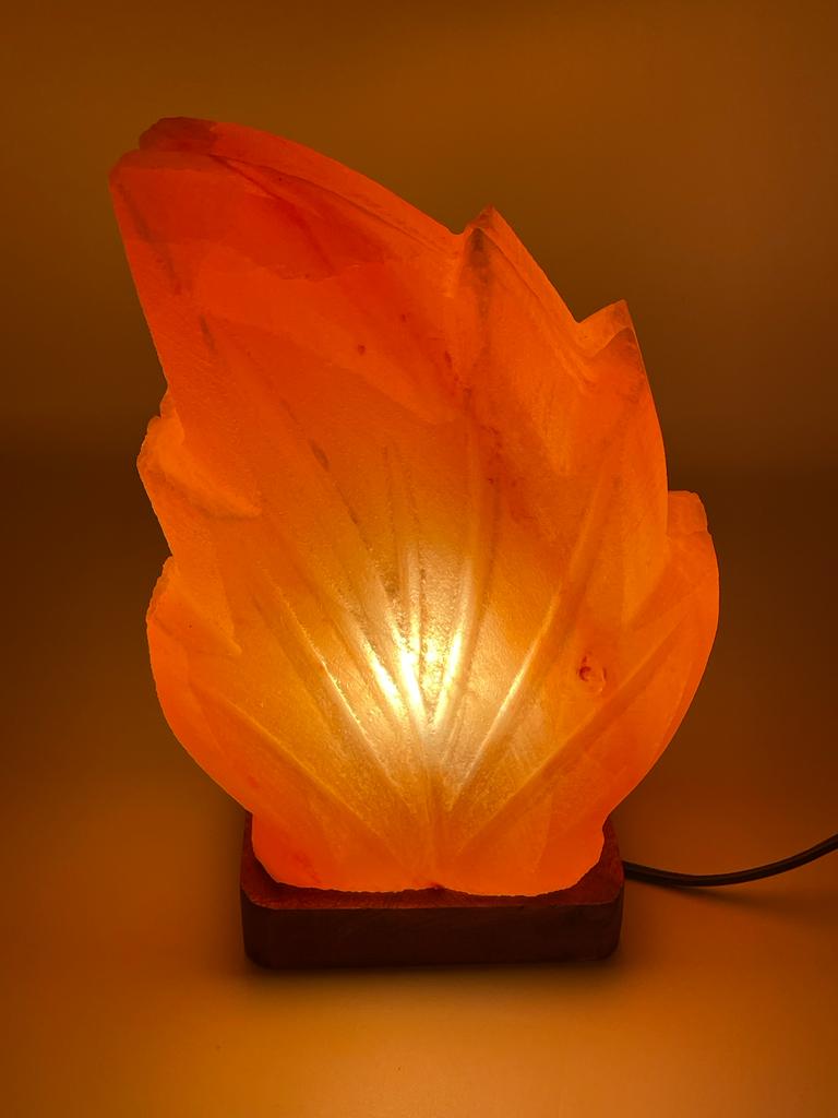 Leaf Crafted Salt Lamp - Crystalmines
