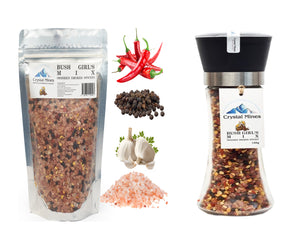 Bush Girl Smoked Garlic Chilli Black Pepper & Pink Salt Mix + Refill  (Bundle Pack)