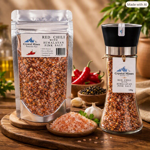 Bush Girl Smoked Garlic Chilli Black Pepper & Pink Salt Mix + Refill Bundle Pack by Crystal Mines Australia