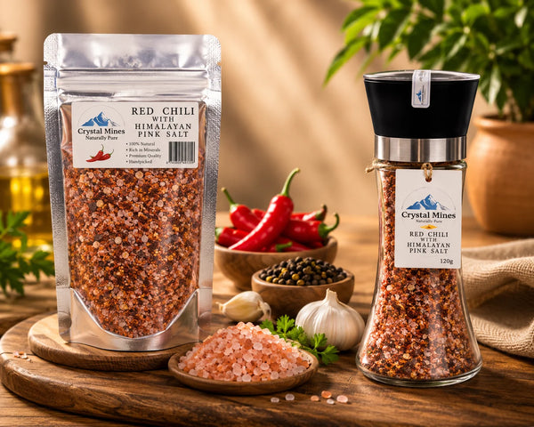 Bush Girl Smoked Garlic Chilli Black Pepper & Pink Salt Mix + Refill Bundle Pack by Crystal Mines Australia