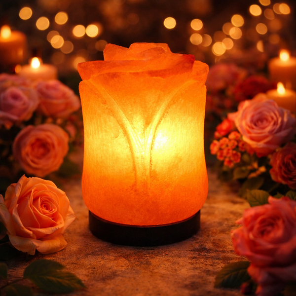 Blooming Flower Crafted Himalayan Salt Lamps