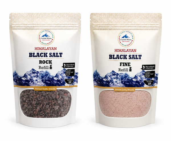 Himalayan Black Salt Fine & Rock 300g by Crystal Mines Australia