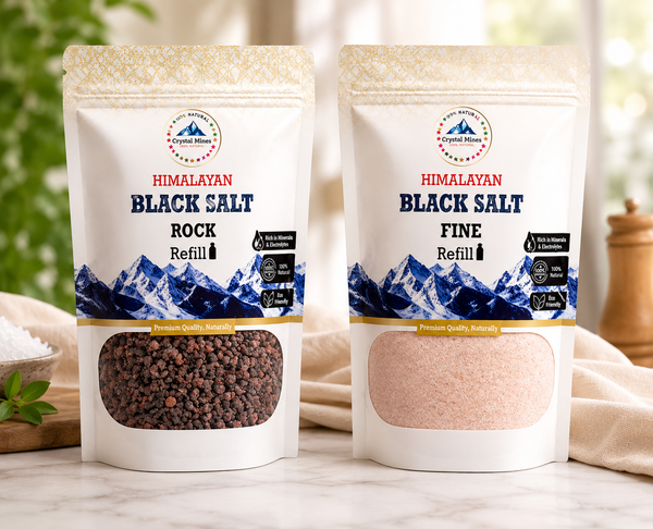 Himalayan Black Salt Fine & Rock 300gm by Crystal Mines Australia