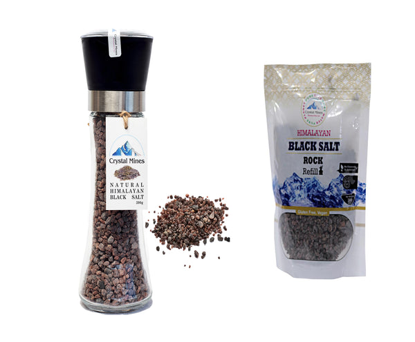 Himalayan Black Salt + Refill Bundle Pack by Crystal Mines Australia