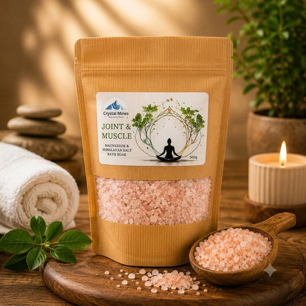 Joint & Muscle Magnesium & Himalayan Salt Bath Soak with Himalayan salt, magnesium chloride and Epsom salt by Crystal Mines Australia