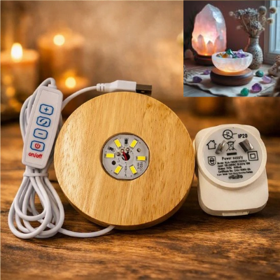 LED Crystal Light Base for Salt Lamp by Crystal Mines Australia
