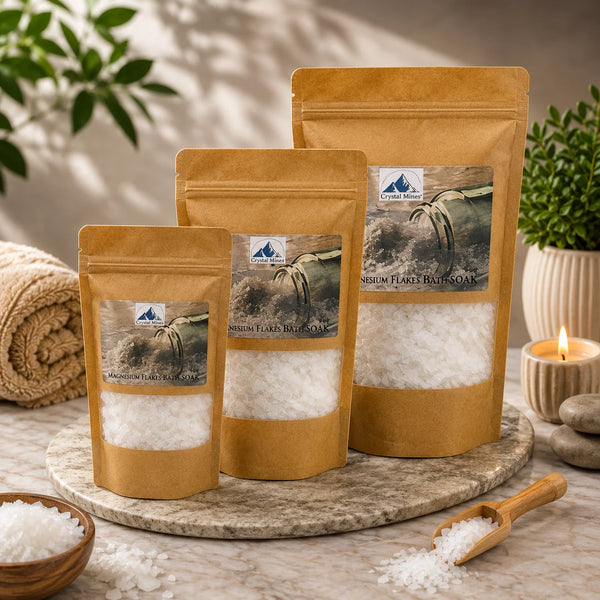 Magnesium Chloride Bath Flakes Bundle Pack by Crystal Mines Australia
