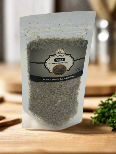 Oak Wood Smoked Salt and Pepper 80g by Crystal Mines Australia