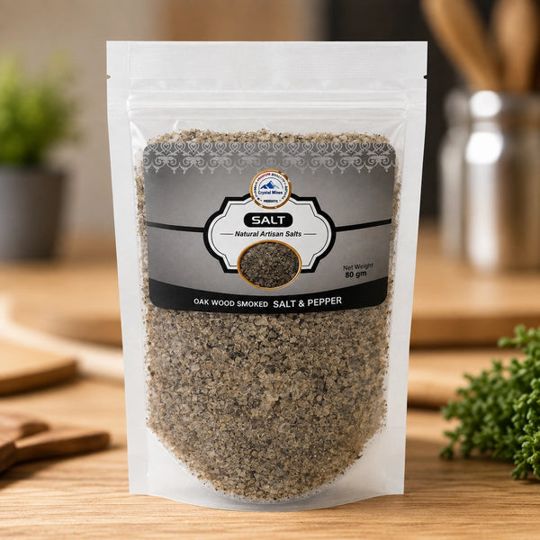 Oak Wood Smoked Salt and Pepper 80g by Crystal Mines Australia