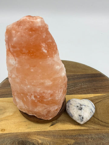 Himalayan Pink Salt Lamp + Afghanite Heart (Bundle Pack)