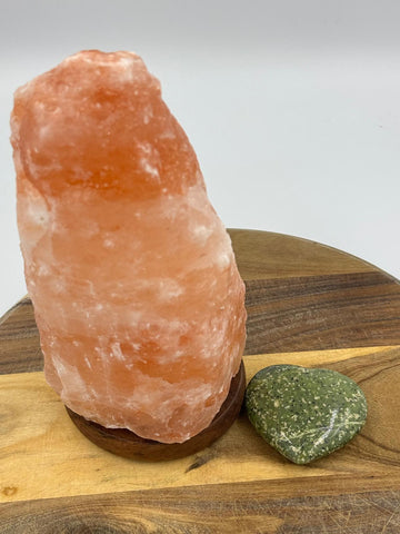 Himalayan Pink Salt Lamp + Serpentine Heart (Bundle Pack)
