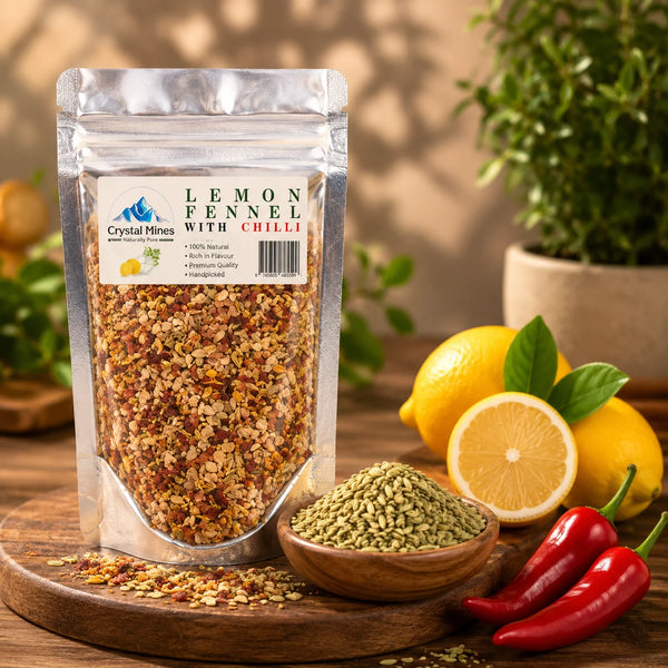 Himalayan Lemon Fennel Chili Salt Refill 350g premium gourmet seasoning by Crystal Mines Australia.