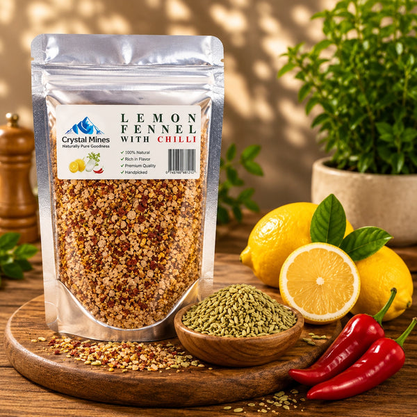 Himalayan Lemon Fennel with Chilli Salt Refill 350g – Premium Gourmet Himalayan Salt Blend with Lemon, Fennel and Chilli by Crystal Mines Australia