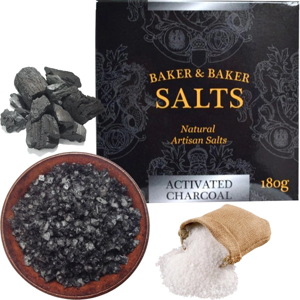 Natural Artisan Activated Charcoal Salt 180g premium black finishing salt by Crystal Mines Australia.