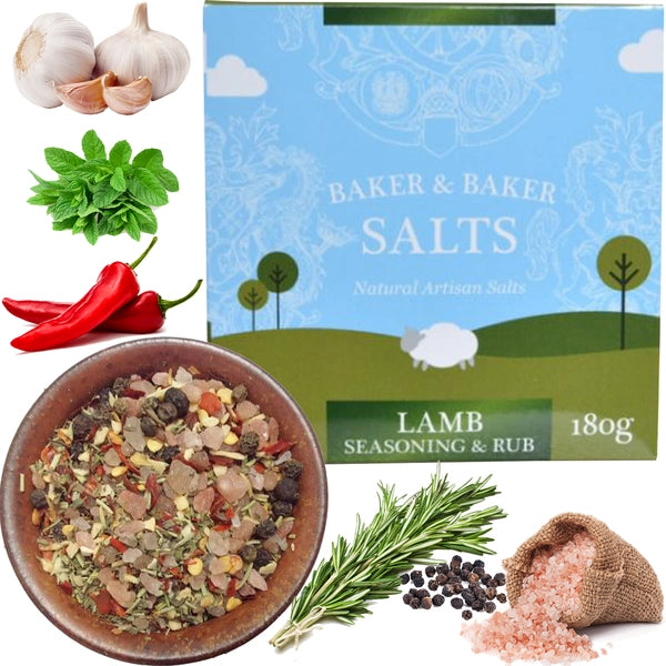 Natural Artisan Lamb Seasoning & Rub 180g gourmet seasoning with smoked Himalayan salt by Crystal Mines Australia.