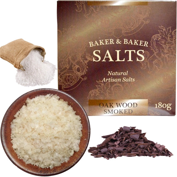 Natural Artisan Oak Wood Smoked Salt 180g premium oak smoked finishing salt by Crystal Mines Australia.