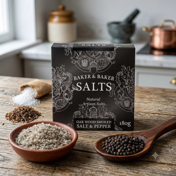 Natural Artisan Oak Wood Smoked Salt & Pepper 180g premium smoked seasoning blend by Crystal Mines Australia.