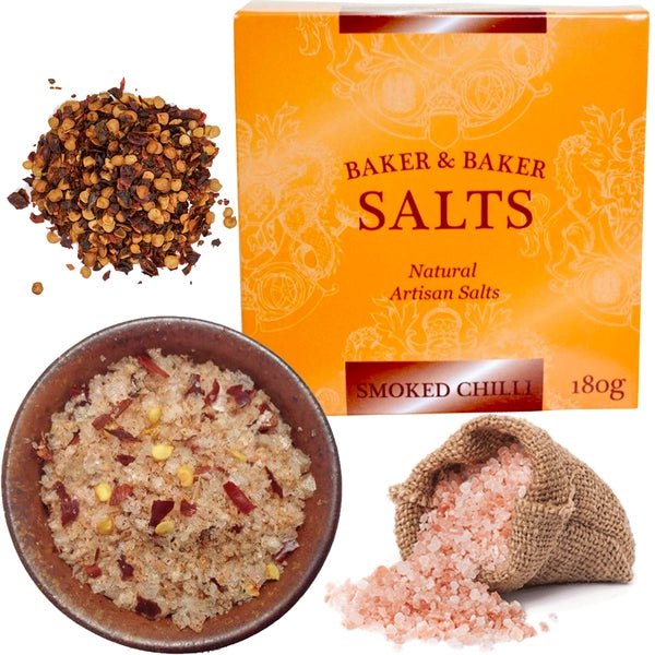 Natural Artisan Smoked Chilli Salt 180g premium oak smoked finishing salt by Crystal Mines Australia.