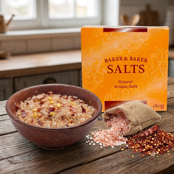 Natural Artisan Smoked Chilli Salt 180g premium oak smoked finishing salt by Crystal Mines Australia.
