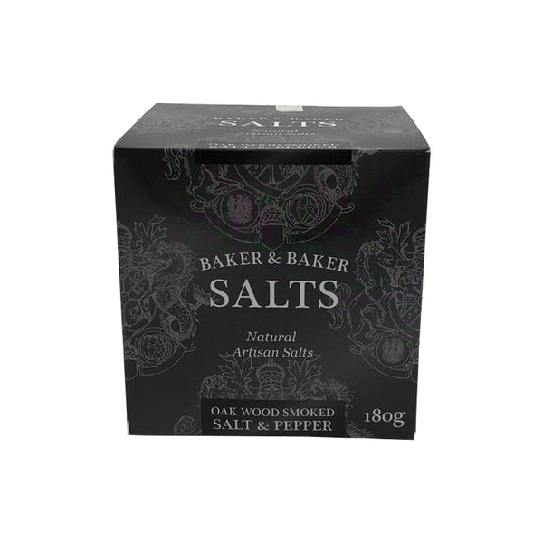 Natural Artisan Oak Wood Smoked Salt & Pepper 180g premium smoked seasoning blend by Crystal Mines Australia.